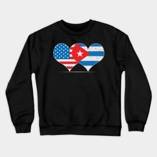 Half American Cuban Flag Crewneck Sweatshirt